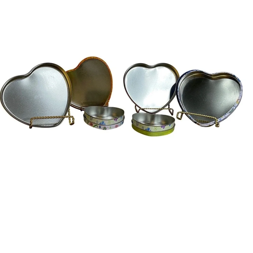 Brighton Heart‎ Shaped Tin Lot Jewelry Trinket Organizer Storage Set